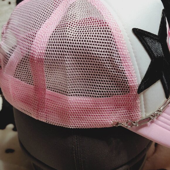 Bad Hair Day Pink Western Trucker Hat Snapback Custom Patches Bling Cap Chain main image 10